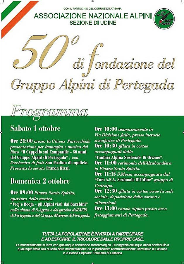 alpini pertegada 50esimo fondazione